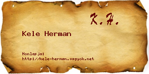 Kele Herman névjegykártya